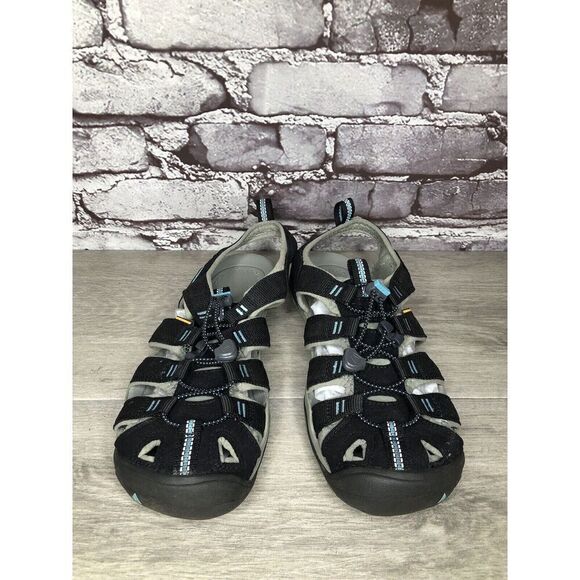 KEEN Black Blue Textile Synthetic Drawstring Hiking Sandas Women Sz 9M US/39.5EU - Picture 13 of 16